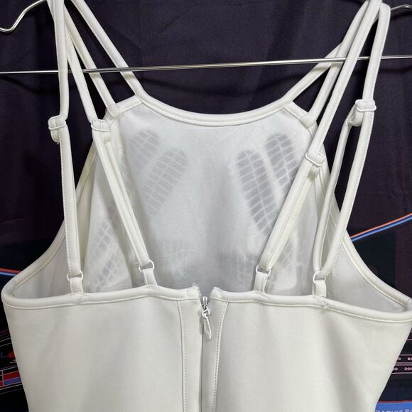 GOLD LABEL Wow Couture White Lace Wedding Lined Summer Halter Dress Women's M - Picture 5 of 12